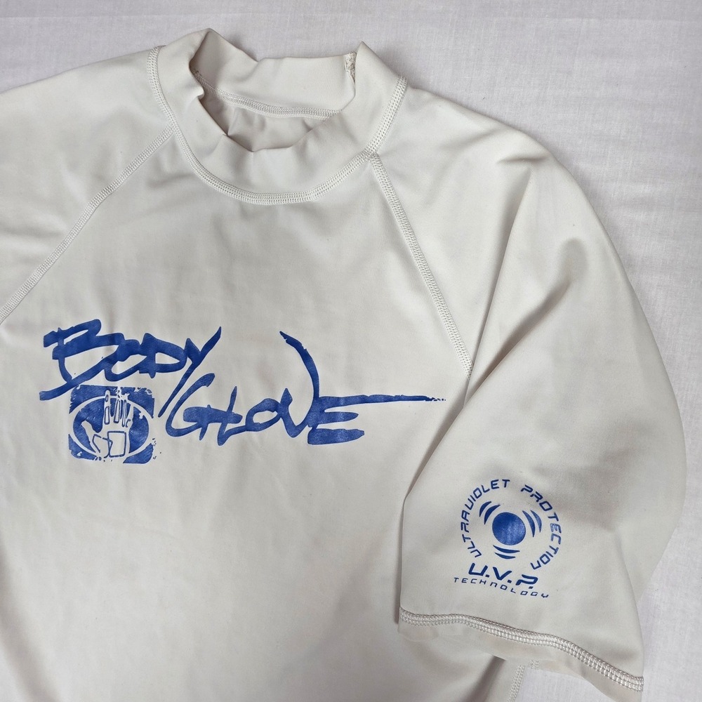 Body Glove UVP Technology Rash Guard Swim Shirt XL White Mens Short Sleeve Nylon